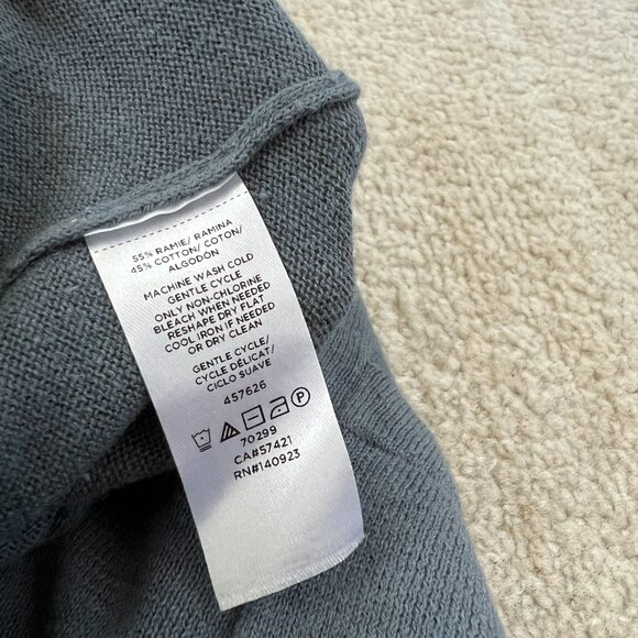 LOFT Outlet Blue Cotton Lightweight Open Front Cardigan Sweater Knit Top L - Picture 10 of 10